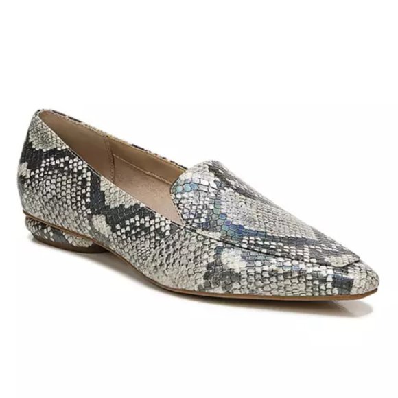 Franco Sarto Shoes - FRANCO SARTO Textured Leather Pointed Toe Loafer Flat Shoes